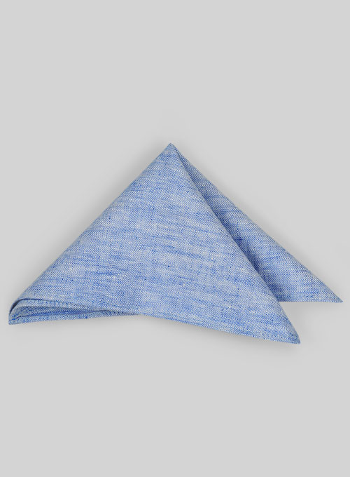 Italian Linen Pocket Square - Nile Blue