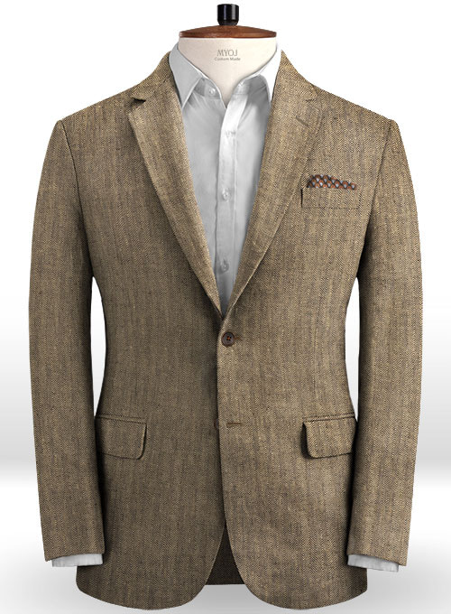 Italian Veneto Herringbone Linen Suit