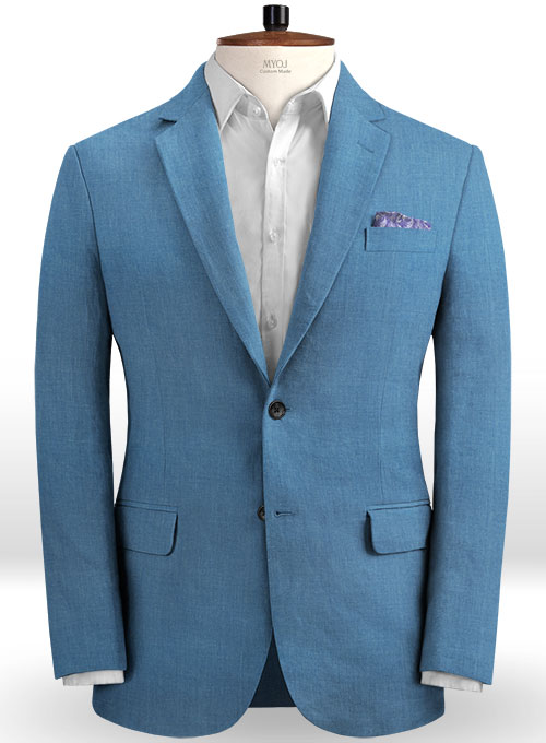 Italian Stone Blue Linen Suit