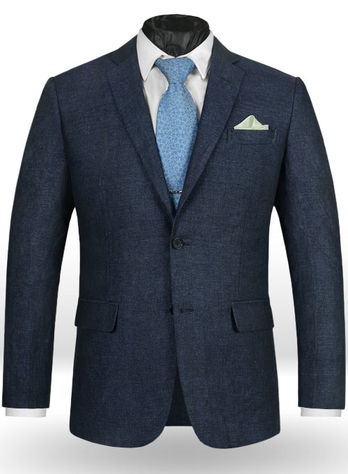 Italian Blue Khyber Linen Suit - Special Offer