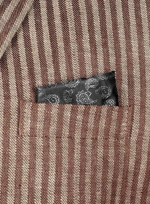 Italian Brown Stripe Linen Jacket