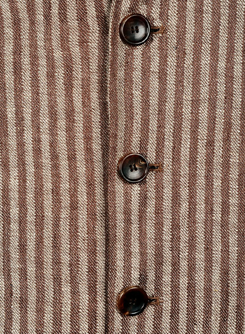 Italian Brown Stripe Linen Suit