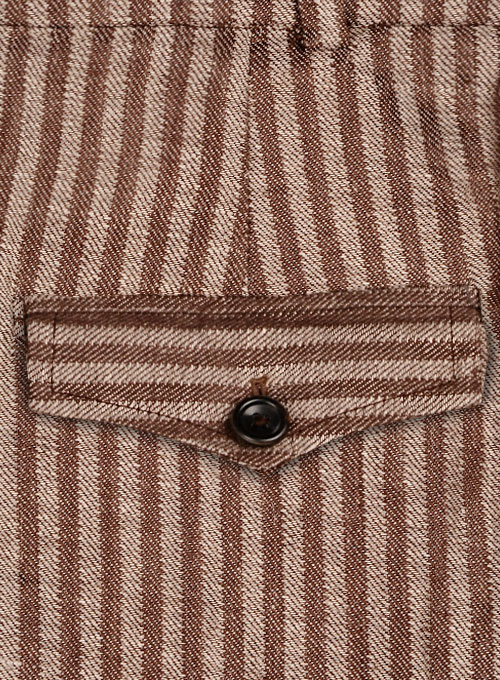 Italian Brown Stripe Linen Suit