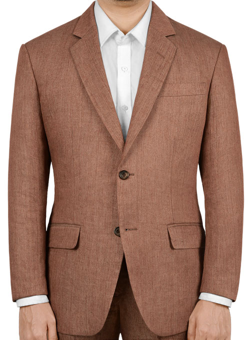 Italian Brown Twill Linen Suit