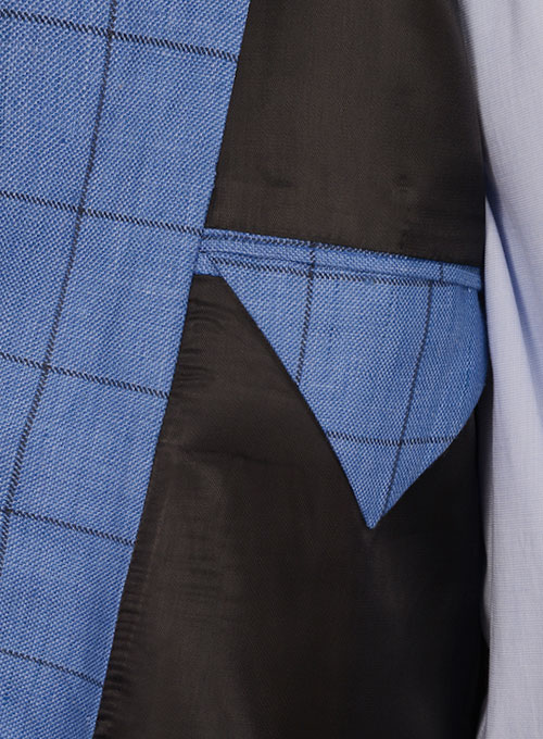 Italian Master Blue Linen Suit - Special Offer