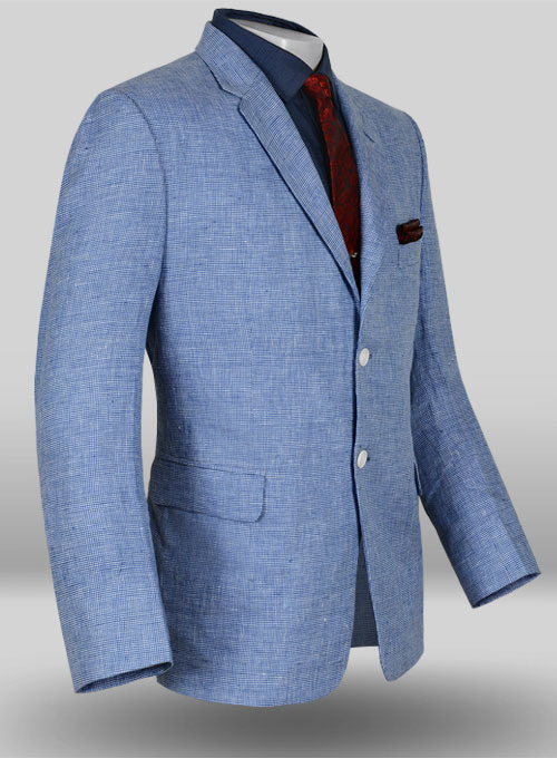 Italian Morocco Blue Linen Suit