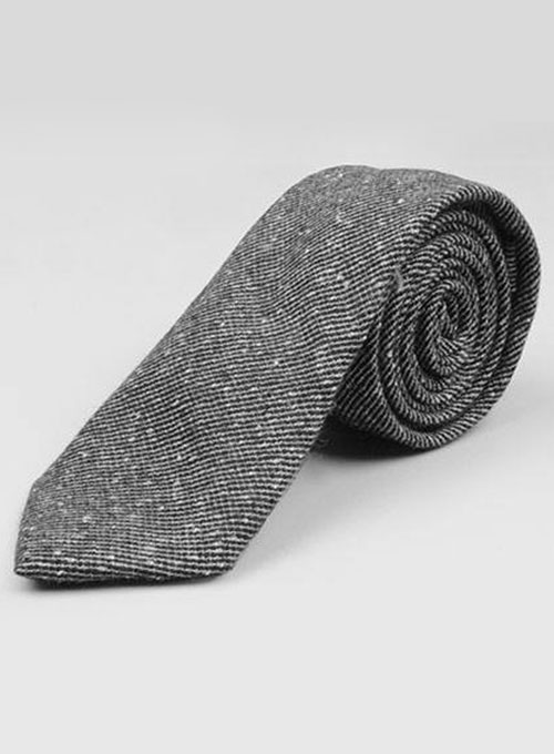 Tweed Tie - Slubby Black - Click Image to Close