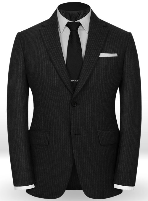 Light Weight Black Stripe Tweed Suit - Click Image to Close