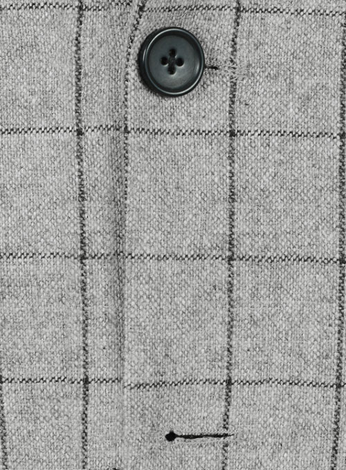 Light Weight Checks Gray Tweed Suit - Click Image to Close