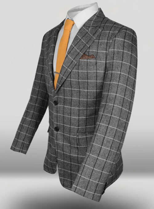 Light Weight Divine Gray Checks Tweed Jacket