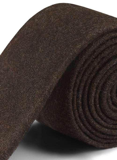 Tweed Tie - Dark Brown - Click Image to Close