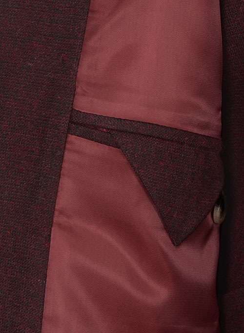 Light Weight Dark Maroon Tweed Suit