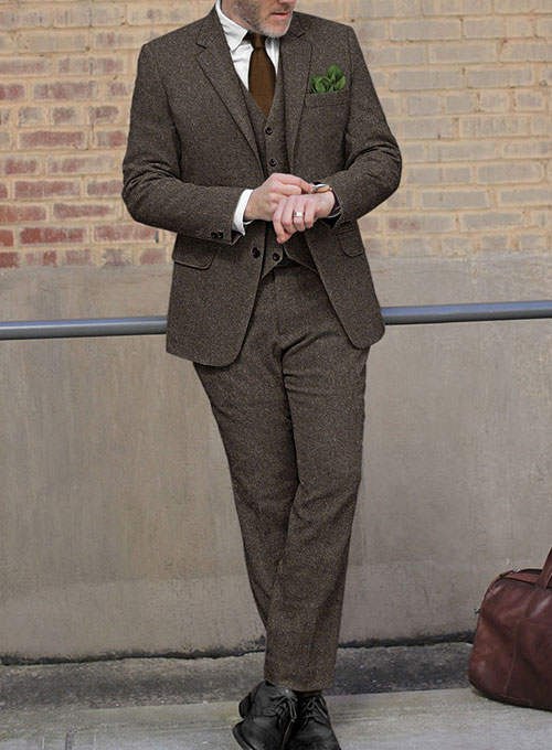 Light Weight Dark Brown Tweed Suit