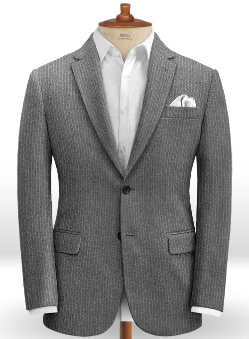 Light Weight Gray Stripe Tweed Suit