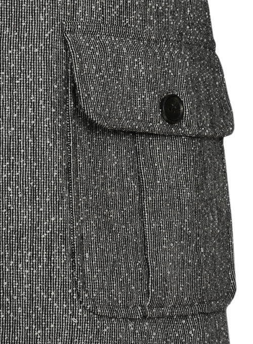 Light Weight Slubby Black Tweed Danish Style Sports Coat