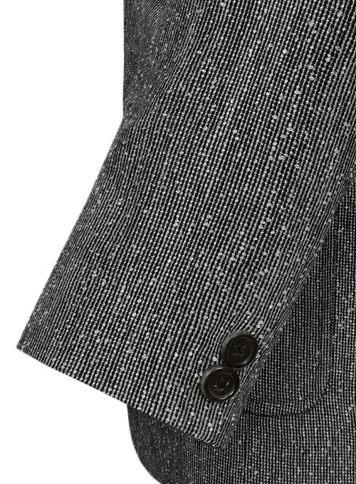 Light Weight Slubby Black Tweed Danish Style Sports Coat