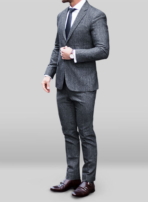 Light Weight Slubby Blue Tweed Suit