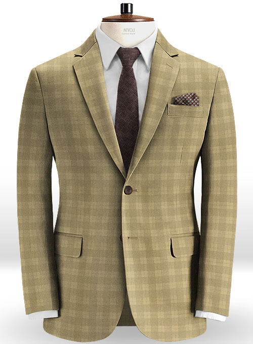 Marc Strech Cotton Khaki Suit