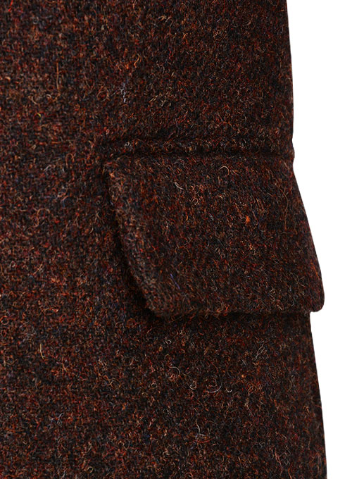 Harris Tweed Melange Wine Double Breasted Jacket