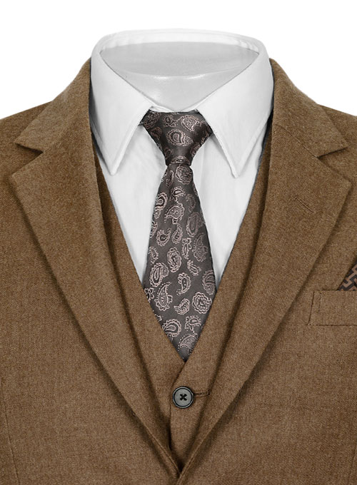 Mid Brown Flannel Wool Jacket - Click Image to Close