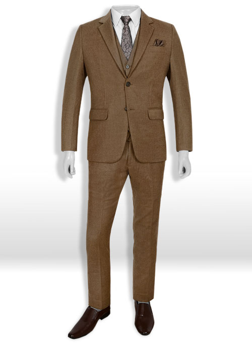 Mid Brown Flannel Wool Suit - Click Image to Close