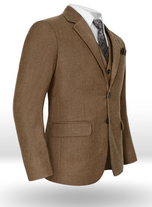 Mid Brown Flannel Wool Suit - Click Image to Close