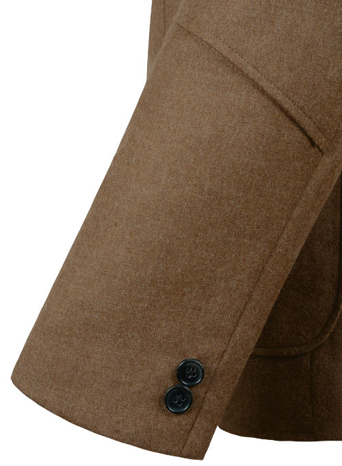 Mid Brown Flannel Wool Breezer Style Jacket