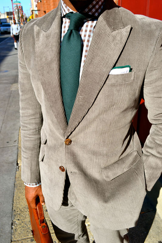 Mid Gray Thick Corduroy Suit