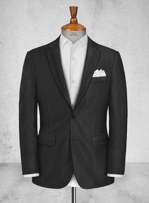 Napolean Black Checks Couture Wool Suit