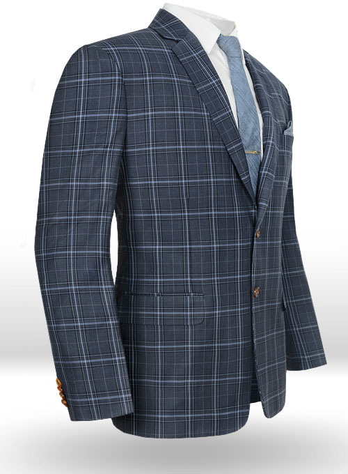 Napolean Blue Sienna Checks Wool Jacket