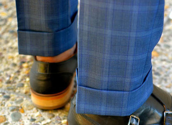 Napolean Blue Checks Wool Suit