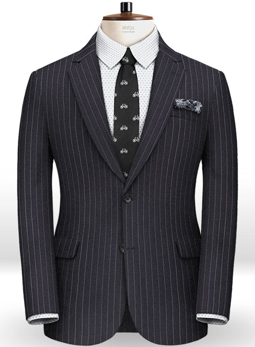 Napolean Chalk Stripe Blue Wool Suit