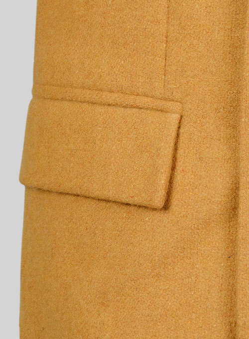 Naples Yellow Tweed Double Breasted Jacket - Click Image to Close