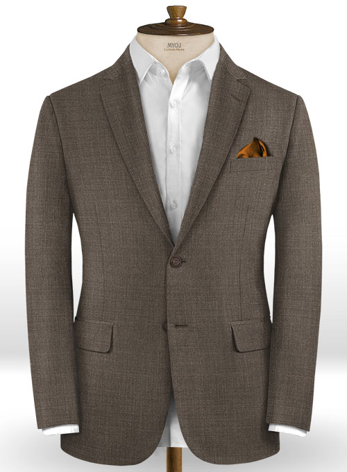 Napolean Sharkskin Brown Wool Suit - Click Image to Close