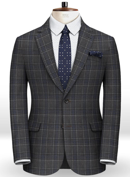 Napolean King Charcoal Wool Suit