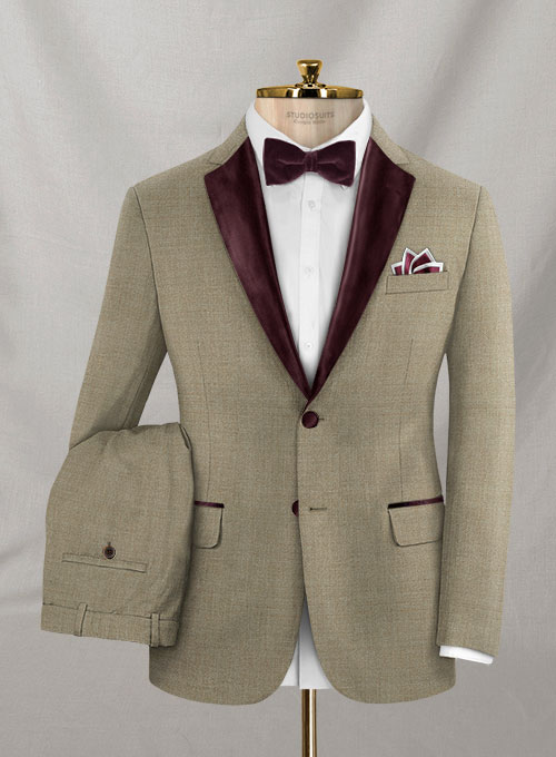 Napolean Infantary Khaki Wool Tuxedo Suit