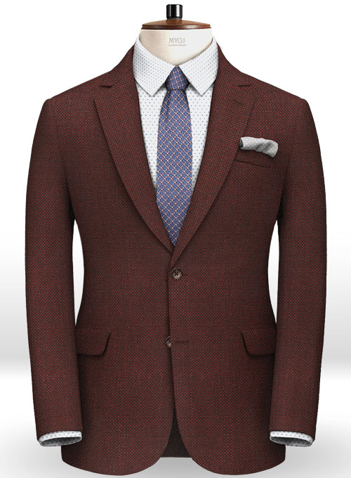 Napolean Wine Birdseye Wool Suit