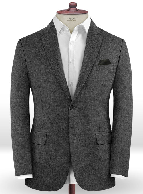 Napolean Sharkskin Charcoal Wool Suit