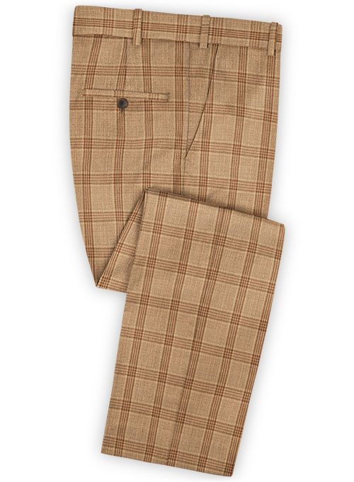 Napolean Tartan Beige Wool Suit