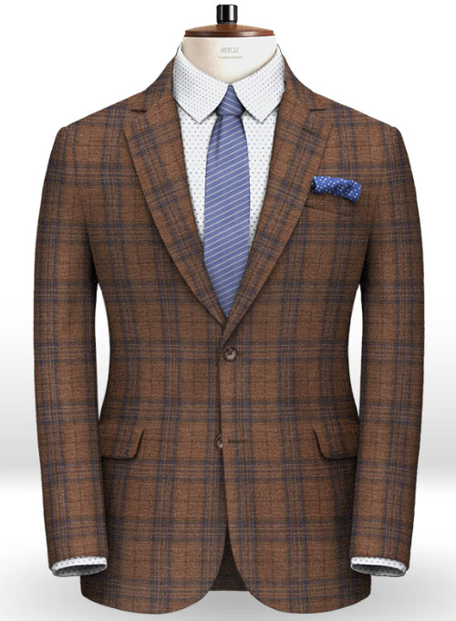 Napolean Tartan Brown Wool Suit