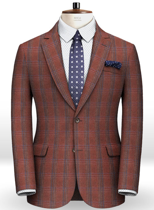 Napolean Tartan Wine Wool Suit