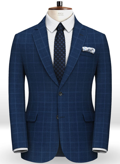 Pisa Blue Feather Tweed Suit