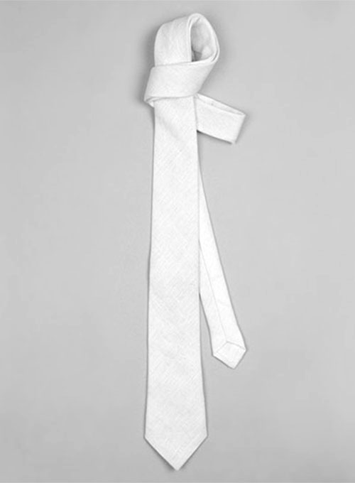 Linen Tie - Pure White - Click Image to Close