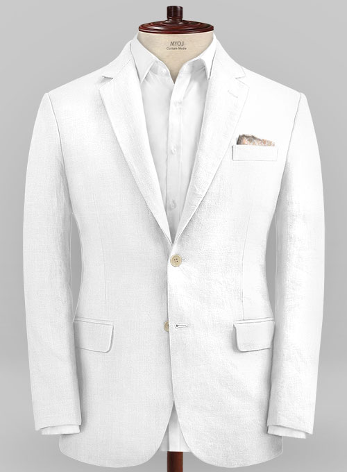 Pure White Linen Suit