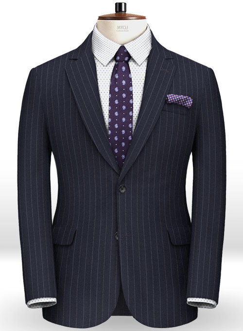 Reda Flannel Stripe Blue Pure Wool Suit