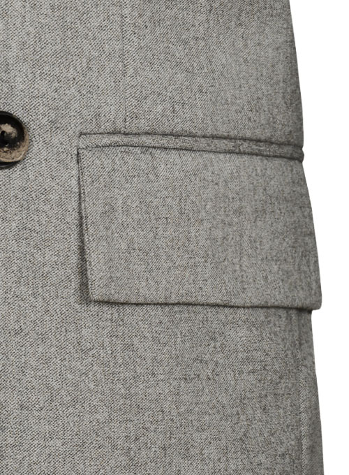 Reda Haze Gray Pure Wool Double Breasted Jacket