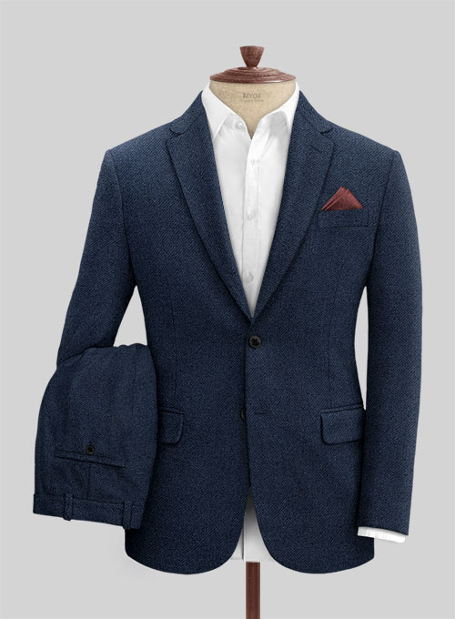 Royal Blue Heavy Tweed Suit