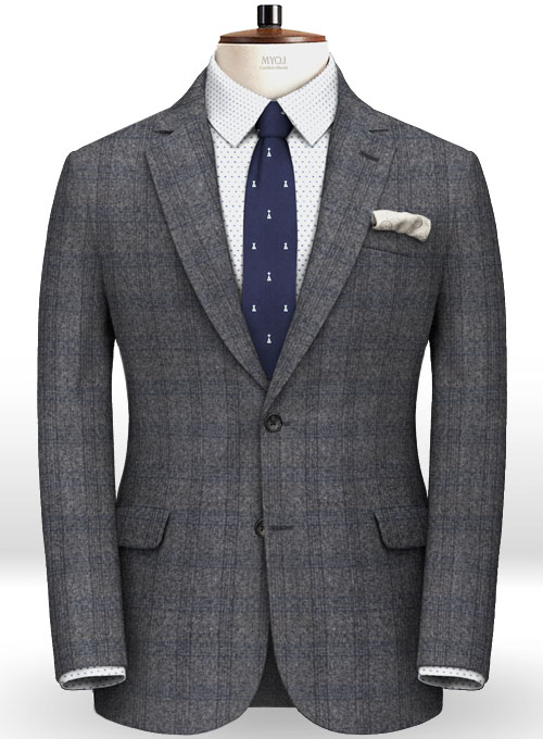 Saga Blue Feather Tweed Suit