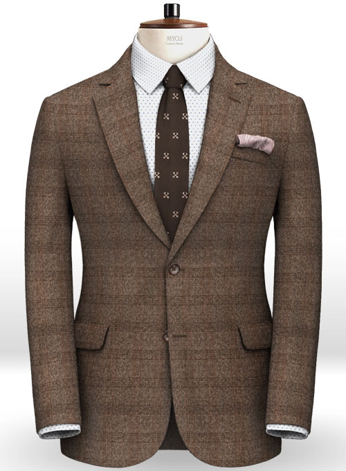 Saga Brown Feather Tweed Suit