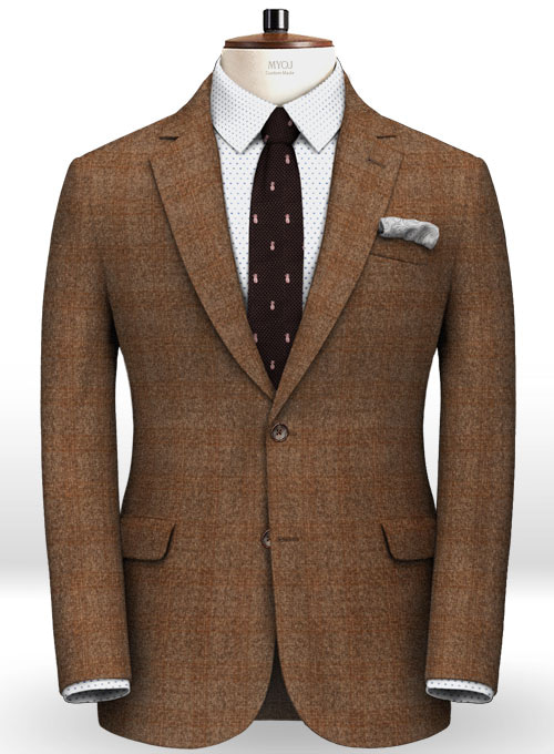 Saga Rust Feather Tweed Suit